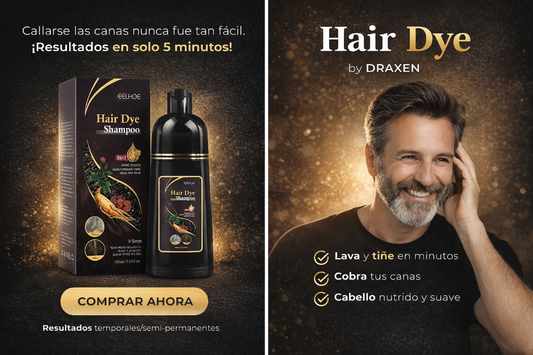 ⚜️Draxen Hair Dye Shampoo ⚜️ Devuelve el color natural a tu cabello mientras lo limpia y nutre en profundidad cubriendo las canas sin dañar el pelo.  Luce un cabello más joven, brillante y con aspecto totalmente natural desde los primeros lavados.