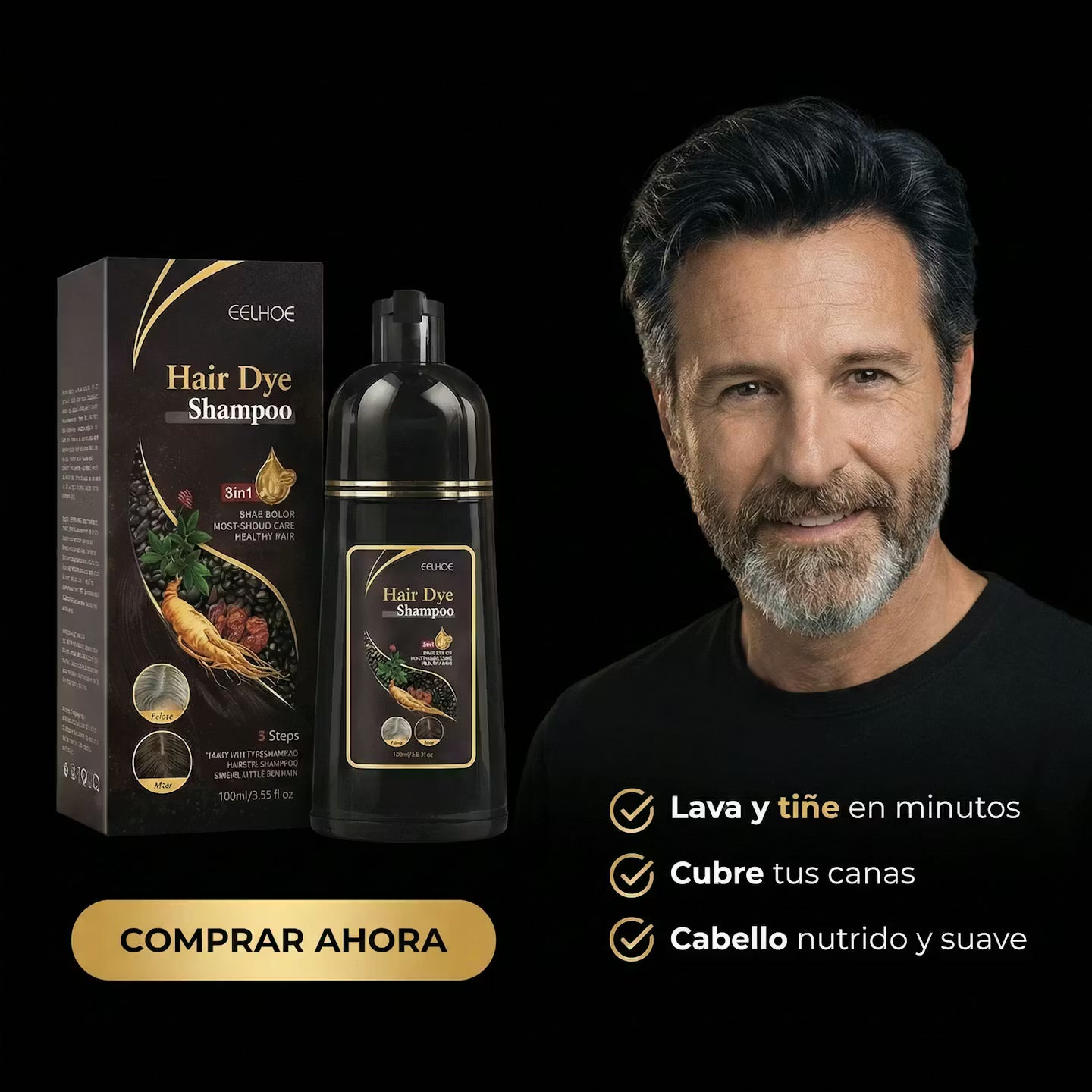 ⚜️Draxen Hair Dye Shampoo ⚜️ Devuelve el color natural a tu cabello mientras lo limpia y nutre en profundidad cubriendo las canas sin dañar el pelo.  Luce un cabello más joven, brillante y con aspecto totalmente natural desde los primeros lavados.